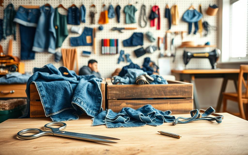 narzędzia do upcyklingu jeansów